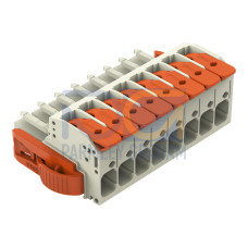 1-conductor female connector, lever, Push-in CAGE CLAMP&reg;, light gray