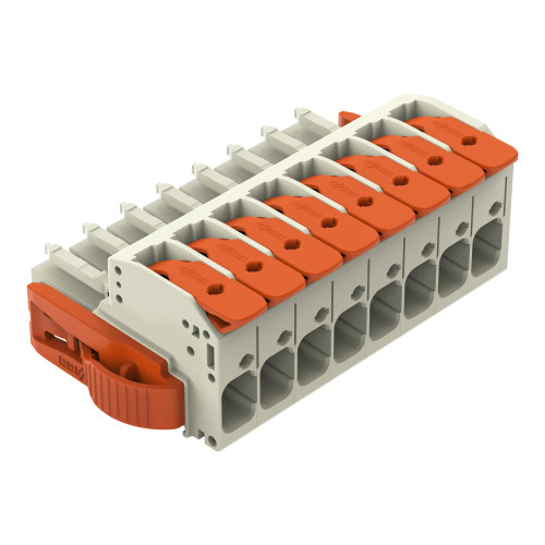 1-conductor female connector, lever, Push-in CAGE CLAMP&reg;, light gray