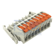 1-conductor female connector, lever, Push-in CAGE CLAMP&reg;, light gray