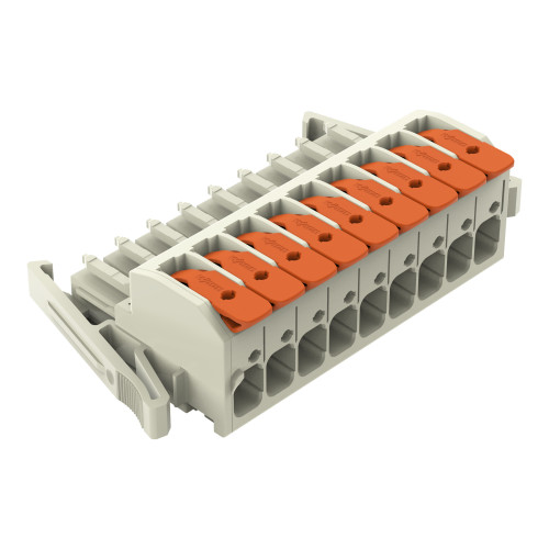 1-conductor female connector, lever, Push-in CAGE CLAMP&reg;, light gray
