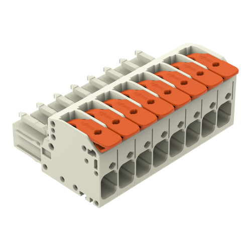 1-conductor female connector, lever, Push-in CAGE CLAMP&reg;, light gray