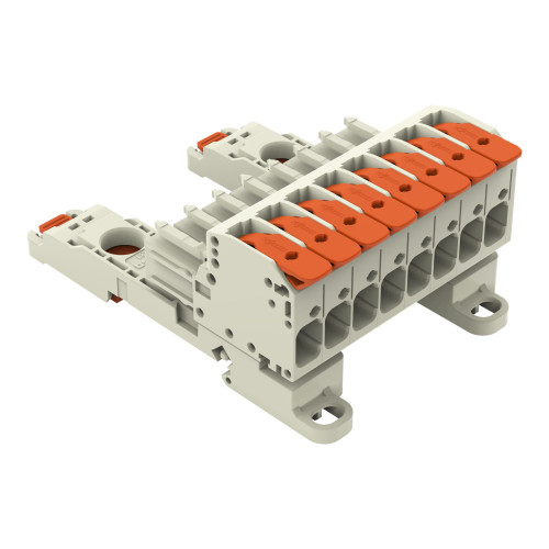 1-conductor female connector, lever, Push-in CAGE CLAMP&reg;, light gray