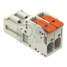 1-conductor male connector, lever, Push-in CAGE CLAMP&reg;, light gray
