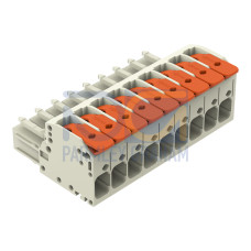 1-conductor female connector, lever, Push-in CAGE CLAMP&reg;, light gray