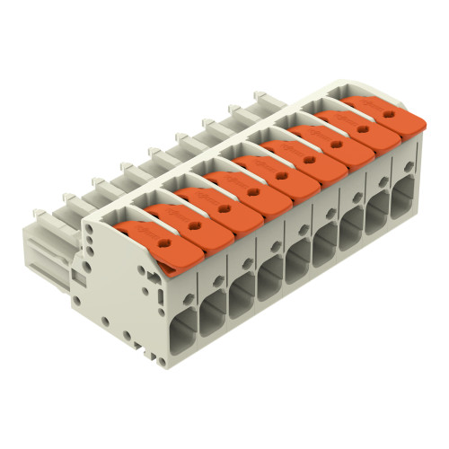 1-conductor female connector, lever, Push-in CAGE CLAMP&reg;, light gray