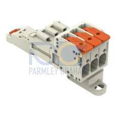 1-conductor male connector, lever, Push-in CAGE CLAMP&reg;, light gray