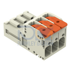 1-conductor male connector, lever, Push-in CAGE CLAMP&reg;, light gray
