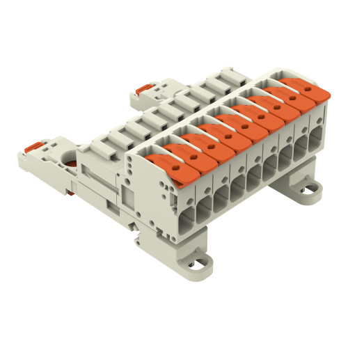 1-conductor male connector, lever, Push-in CAGE CLAMP&reg;, light gray