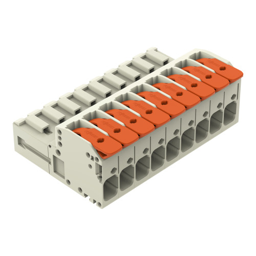 1-conductor male connector, lever, Push-in CAGE CLAMP&reg;, light gray