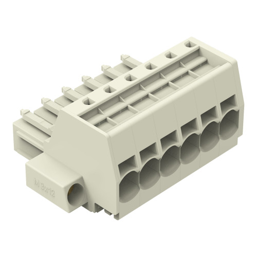 1-conductor female connector, Push-in CAGE CLAMP&reg;, 10 mm&sup2;, light gray