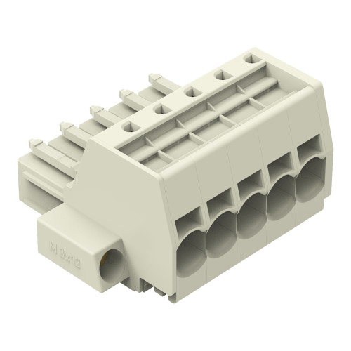 1-conductor female connector, Push-in CAGE CLAMP&reg;, 10 mm&sup2;, light gray
