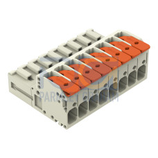 1-conductor male connector, lever, Push-in CAGE CLAMP&reg;, light gray