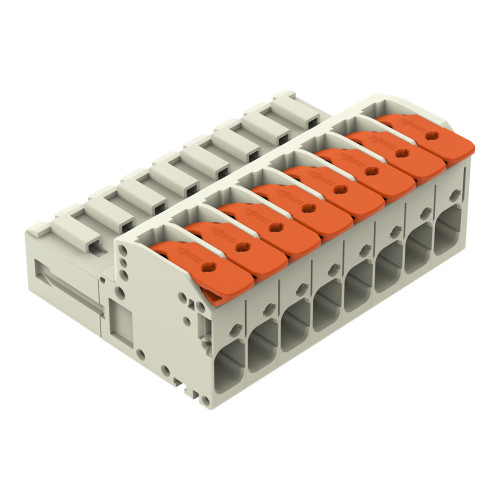 1-conductor male connector, lever, Push-in CAGE CLAMP&reg;, light gray