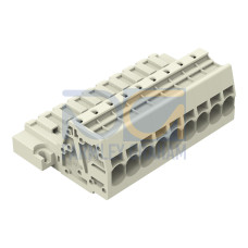 1-conductor male connector, Push-in CAGE CLAMP&reg;, 10 mm&sup2;, light gray
