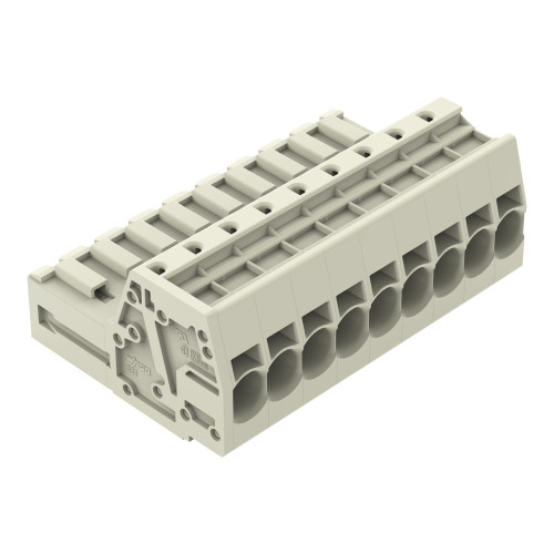 1-conductor male connector, Push-in CAGE CLAMP&reg;, 10 mm&sup2;, light gray