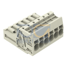 1-conductor male connector, Push-in CAGE CLAMP&reg;, 10 mm&sup2;, light gray