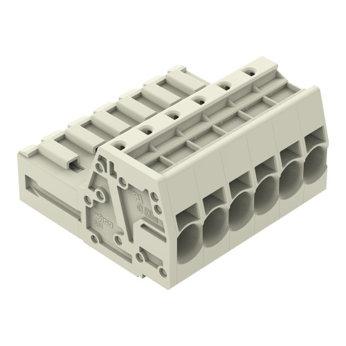 1-conductor male connector, Push-in CAGE CLAMP&reg;, 10 mm&sup2;, light gray