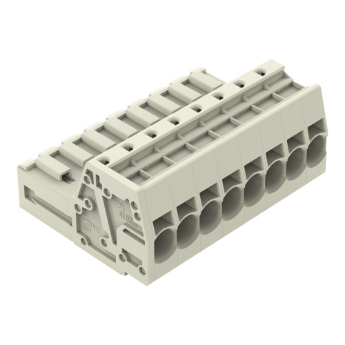 1-conductor male connector, Push-in CAGE CLAMP&reg;, 10 mm&sup2;, light gray