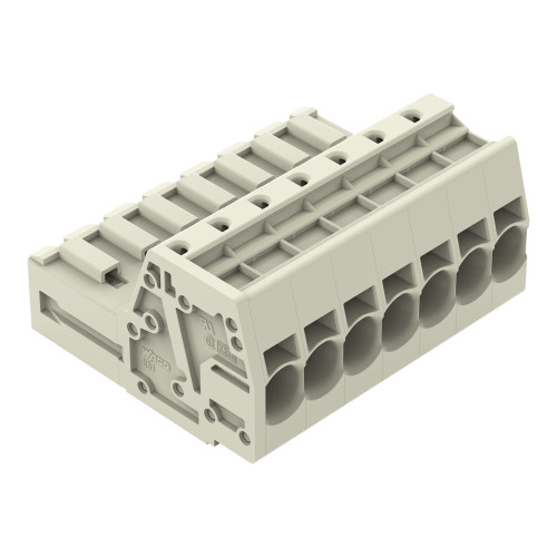 1-conductor male connector, Push-in CAGE CLAMP&reg;, 10 mm&sup2;, light gray