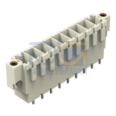 THT male header, 1.0 x 1.2 mm solder pin, straight, light gray