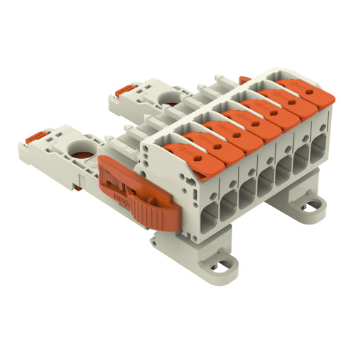 1-conductor female connector, lever, Push-in CAGE CLAMP&reg;, light gray