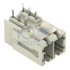 THT male header, 1.0 x 1.2 mm solder pin, angled, light gray