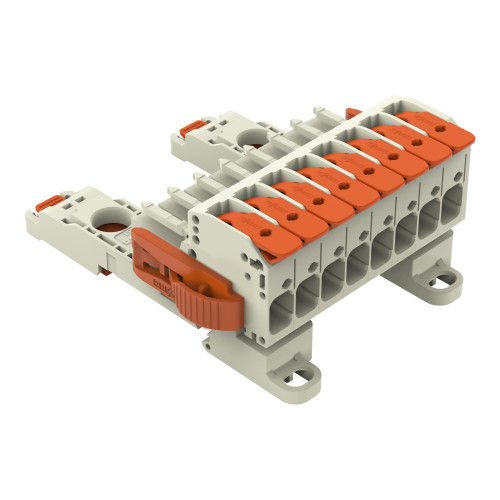 1-conductor female connector, lever, Push-in CAGE CLAMP&reg;, light gray