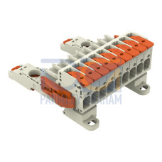 1-conductor female connector, lever, Push-in CAGE CLAMP&reg;, light gray