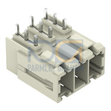 THT male header, 1.0 x 1.2 mm solder pin, angled, light gray