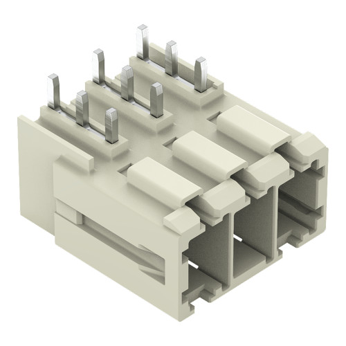 THT male header, 1.0 x 1.2 mm solder pin, angled, light gray