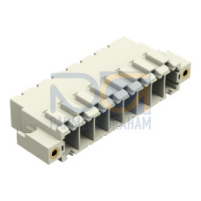 THT male header, 1.0 x 1.2 mm solder pin, angled, light gray