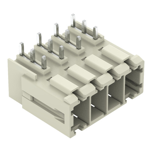 THT male header, 1.0 x 1.2 mm solder pin, angled, light gray