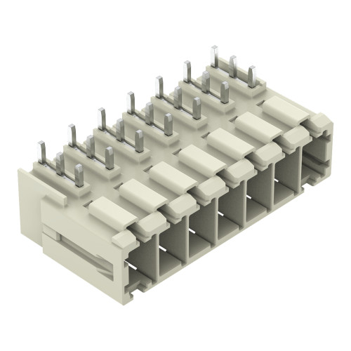 THT male header, 1.0 x 1.2 mm solder pin, angled, light gray