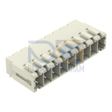 THT male header, 1.0 x 1.2 mm solder pin, angled, light gray