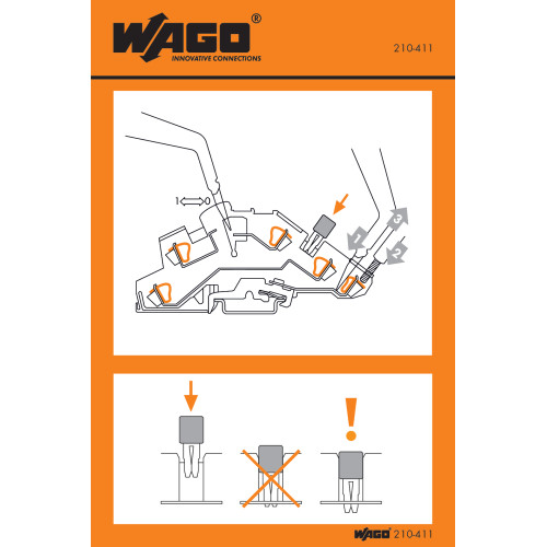 Stickers for operating instructions