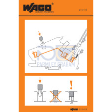 Stickers for operating instructions