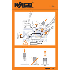 Stickers for operating instructions