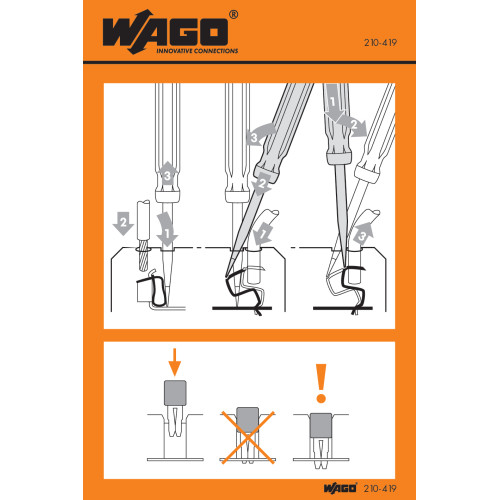 Stickers for operating instructions