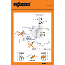 Stickers for operating instructions