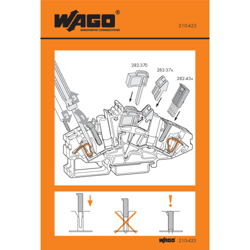 Stickers for operating instructions