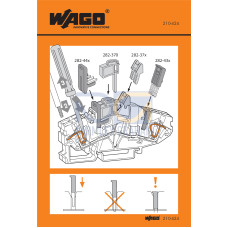 Stickers for operating instructions