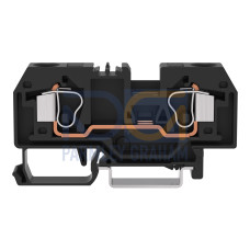 2-conductor through terminal block, 10 mm&sup2;, center marking, black