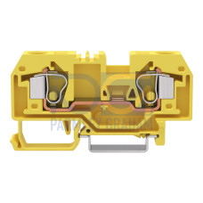 2-conductor through terminal block, 10 mm&sup2;, center marking, yellow