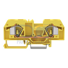 2-conductor through terminal block, 16 mm&sup2;, center marking, yellow
