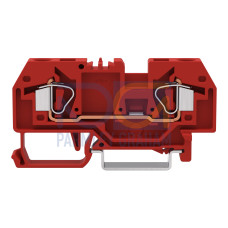 2-conductor through terminal block, 6 mm&sup2;, center marking, red