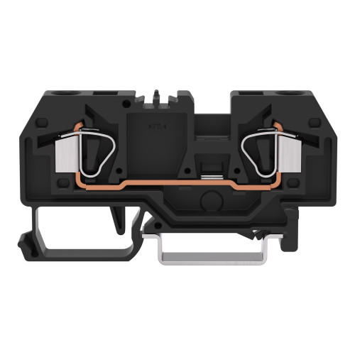 2-conductor through terminal block, 6 mm&sup2;, center marking, black