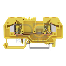 2-conductor through terminal block, 6 mm&sup2;, center marking, yellow