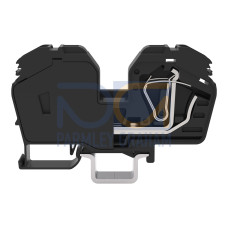2-conductor through terminal block, 35 mm&sup2;, with integrated end plate, black
