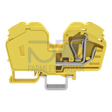 2-conductor through terminal block, 35 mm&sup2;, with integrated end plate, yellow