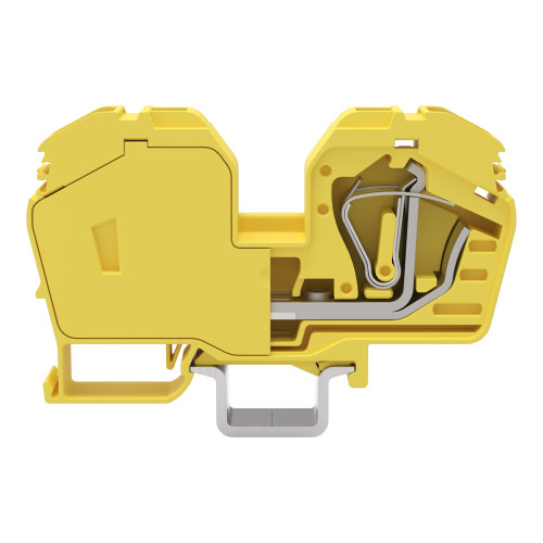 2-conductor through terminal block, 35 mm&sup2;, with integrated end plate, yellow